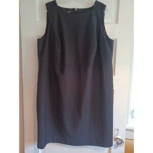 Talbots black sleeveless stretch sheath mididress 20W Petite minimalist office